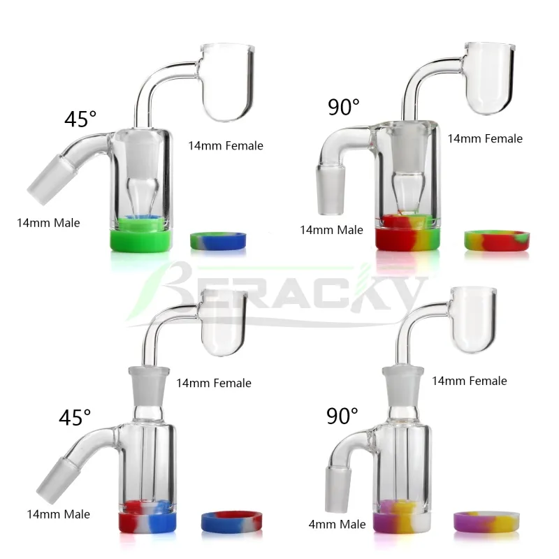 14mm 18mm verre Ash Catcher silicone Conteneur avec Récupérateur de 2 mm à fond rond Quartz Banger verre Cendriers pour le verre d'eau Bangs Pipes