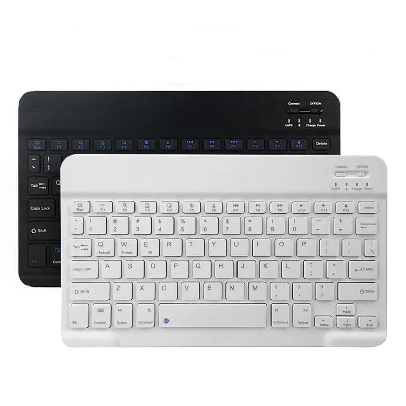 10-Zoll-Größe, schlanke, tragbare Mini-Wireless-Bluetooth-Tastatur für Tablet, Laptop, Smartphone, Android, universelle kabellose Tastatur