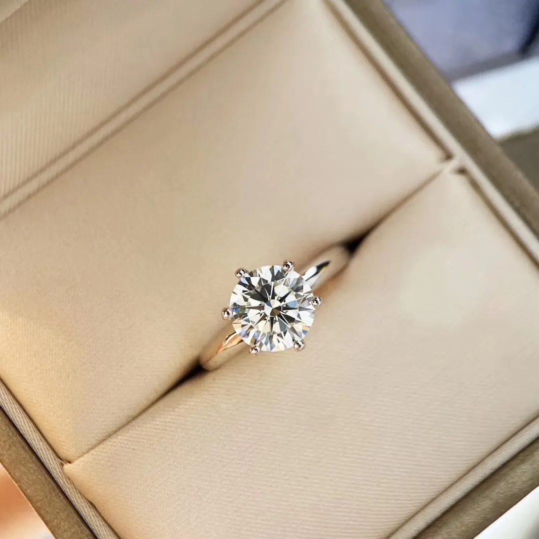반짝이 다이아몬드 여성을위한 결혼식 매력 반지 ​​S925 실버 고급스러운 품질 애호가 선물 PS6430