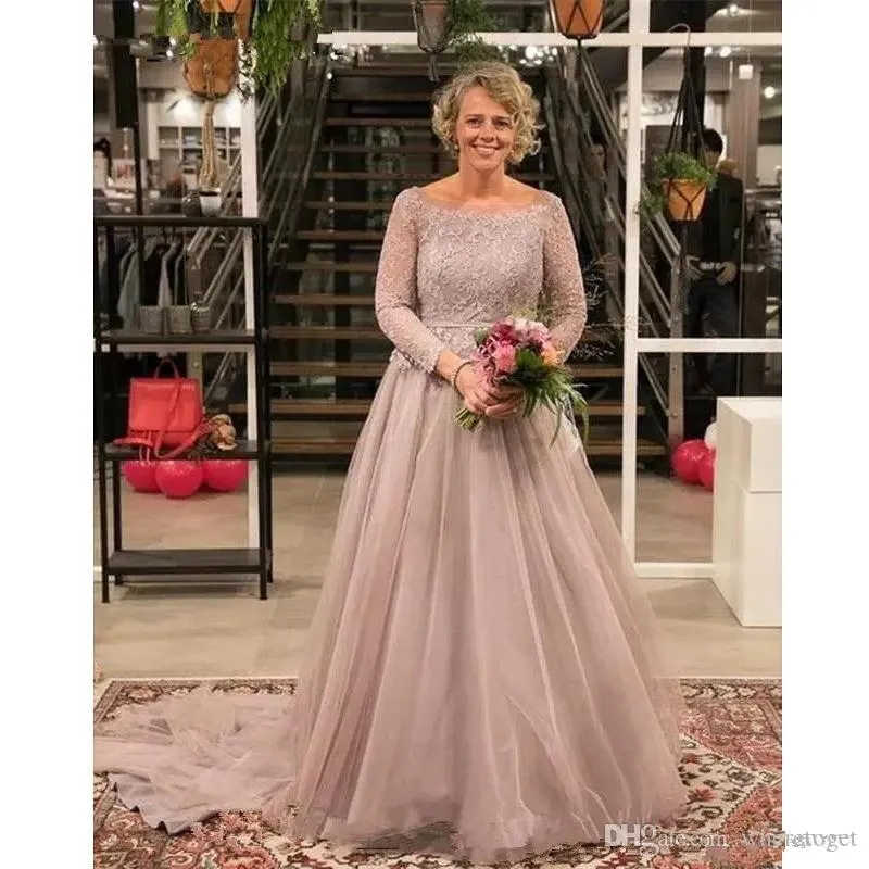 2019 Vestidos para madre de la novia Escote redondo Vestido de fiesta de de