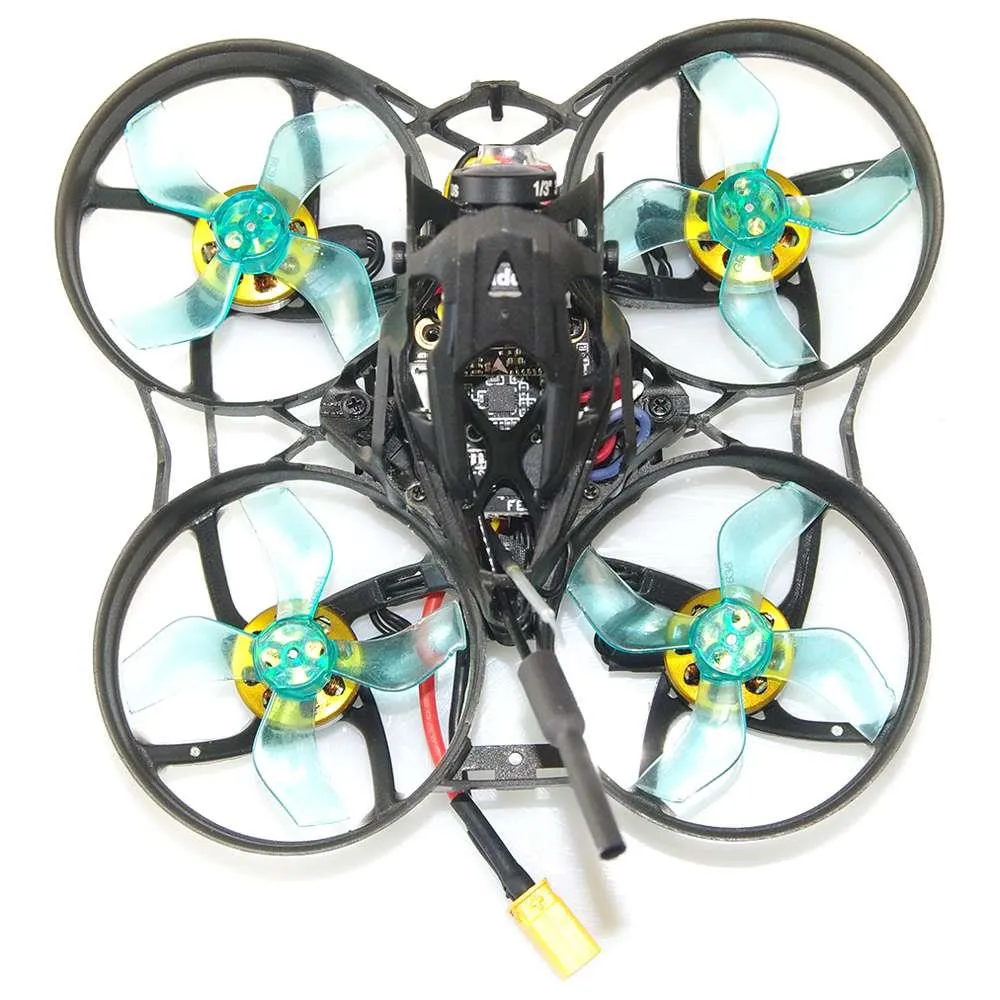 Geelang Anger 75X 75mm 4S Whoop FPV Racing Drone con F4 OSD 12A Blheli_S 5.8G 200mW VTX Caddx EOS V2 Cam BNF - Ricevitore Frsky MINI XM