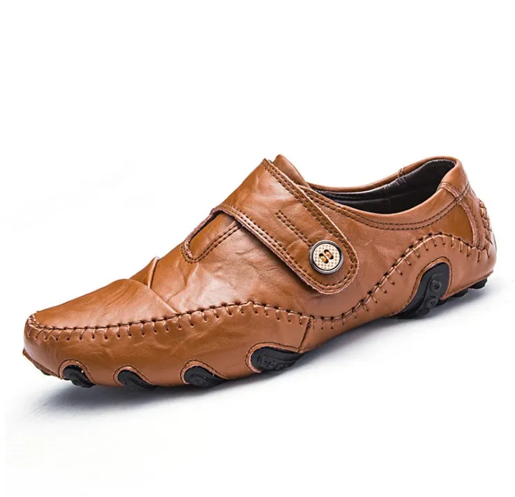 Fashion Leather Men s Dress Shoes Waterproof Lazy LoafersSoft Moccasins Top Flat shoes