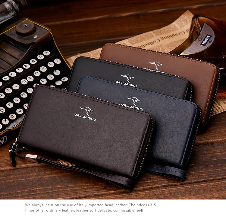 Gran Oferta De Cartera De Cuero Para Hombre Con Correa Carteras