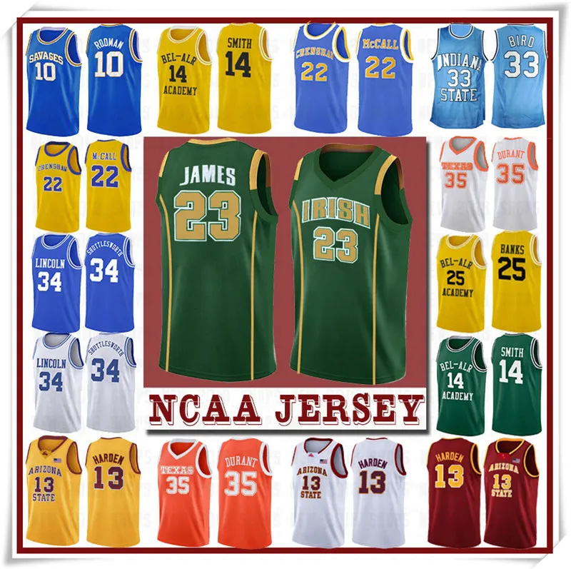 NCCA Jersey James Iverson Men 23 LeBron Durant 13 Harden Curry Stephen College Basketball Jerseys Russell Westbrook Men1