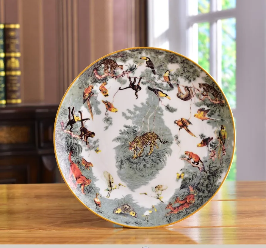 High quality Ceramic Animal design Soup Dinner Plates Porcelain Dish Tableware Steak Dishes Free combination