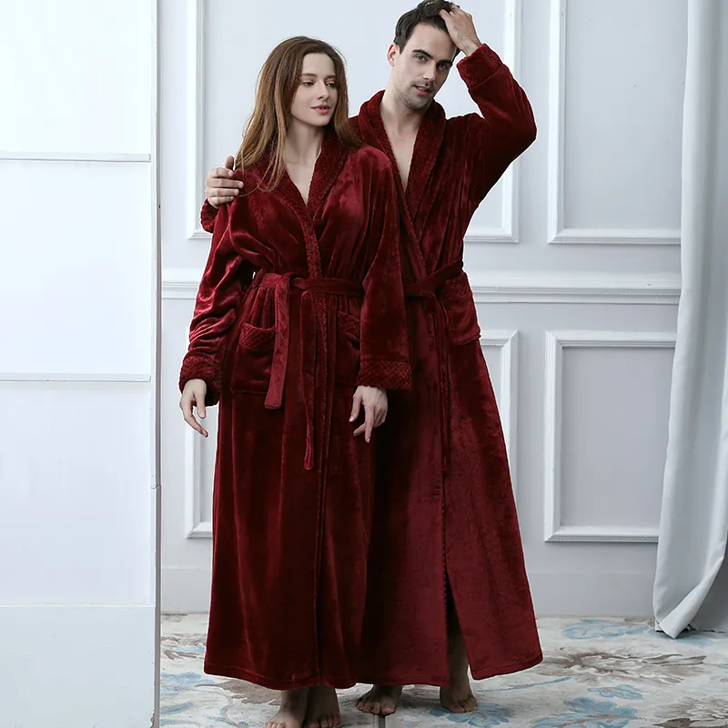 Lovers Winter Extra Long Plus Size Flannel Coral Fleece Bathrobe for Women  Ankle-Length Kimono Robe from Dhgate Womens Sleepwear - price 37.88