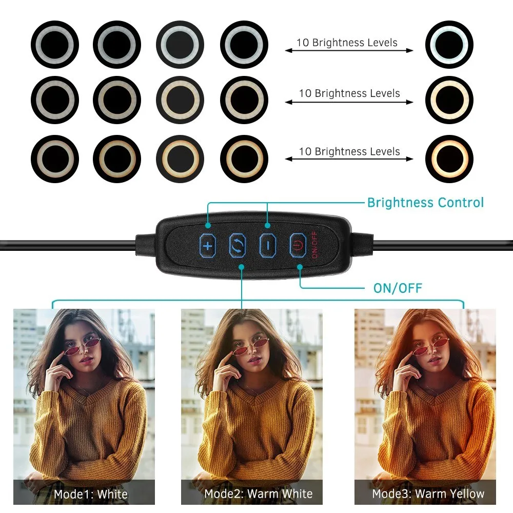 Desktop ring shop light for makeup