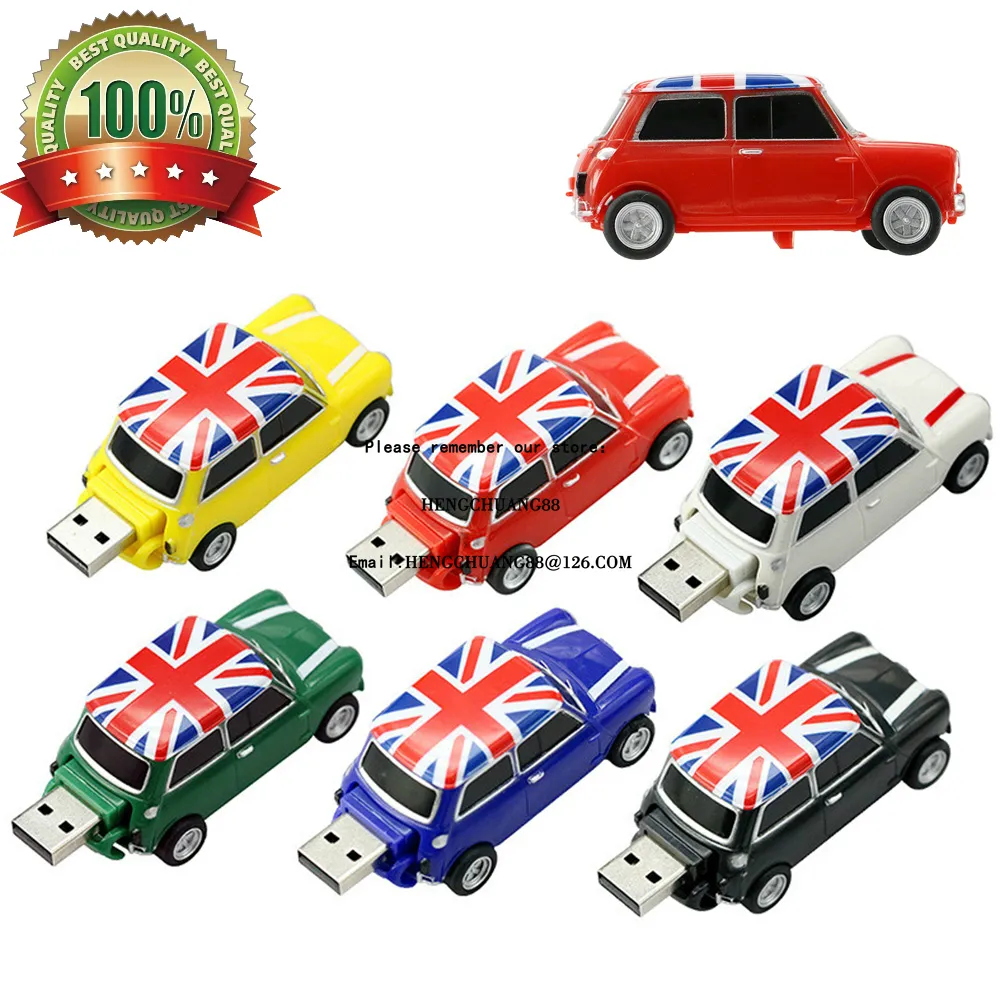 Nowa pamięć flash USB Anglia Mini Cooper Car 128GB Pendrive 4 GB 8 GB 16 GB 32GB 64 GB 1 GB pamięci masowej pamięci USB