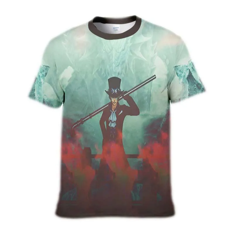 Mens T-shirts 3D Print One Piece Luffy Tee Tröjor Rolig Svart Tshirt Anime Fans Sommar Kortärmad Par Toppar Barnkläder S-5XL