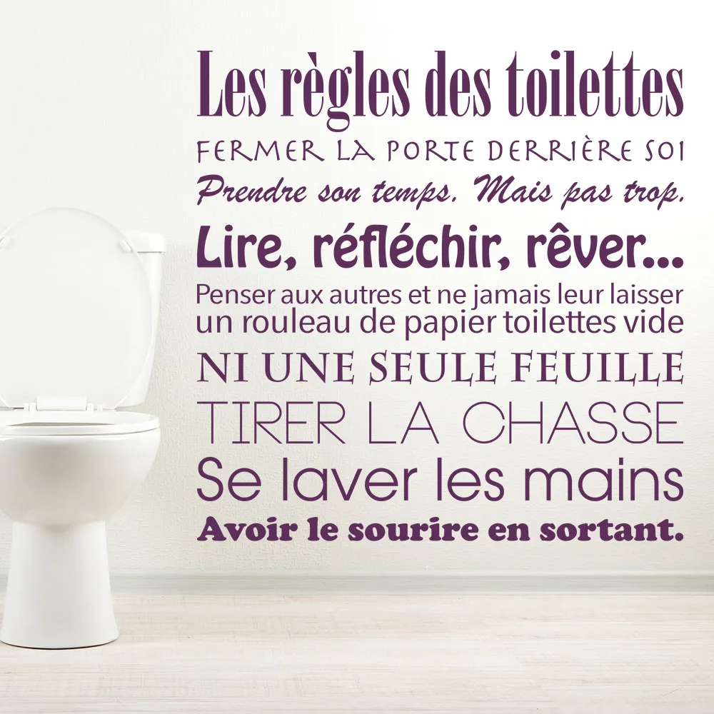 French Toilet Wall Stickers, Bathroom Sticker Decoration