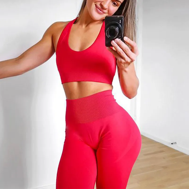 womens seamless hyperflex workout sport leggings and top set yoga outfits for women sportswear athletic clothes gym sets7498892