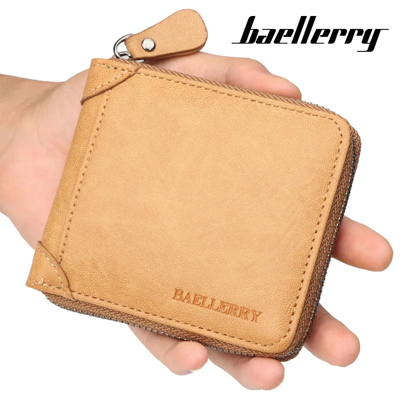 RFID Heren Lederen Zipper Portemonnee Ritssluiting rond Wallet Bifold Multi Card Holder Purse