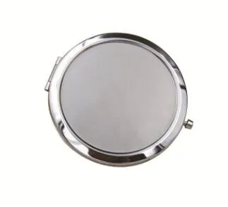 300 pièces livraison gratuite 70mm poche Compact miroir favorise rond métal argent miroir de maquillage cadeau promotionnel