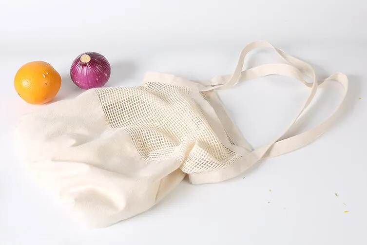 200pcs borsa per la spesa riutilizzabile frutta verdura stringa borsa per la spesa ecologica borsa per la conservazione portatile borsa per la conservazione in cotone a rete