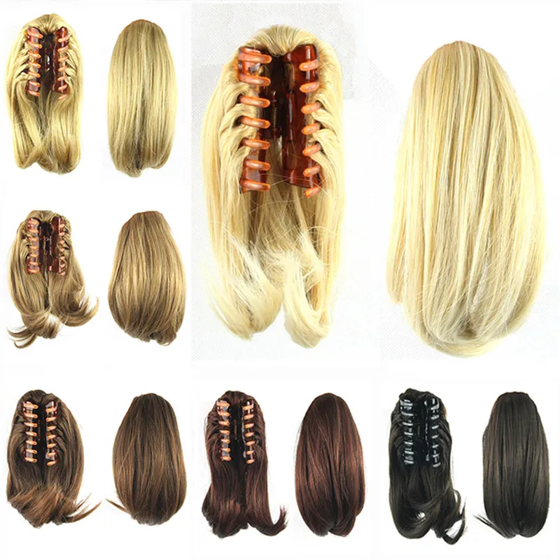 10 Inches Synthetic Claw on Ponytail Wave Ponytails Simulation Human Remy Hair Extensions Bundles 90g G660037