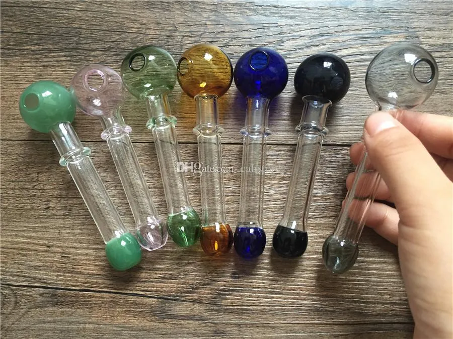 wholesale checp 12cm cuillère en verre colorée fumer bong tobacoo bol tuyau pour brûleur à mazout herbe bongs en verre