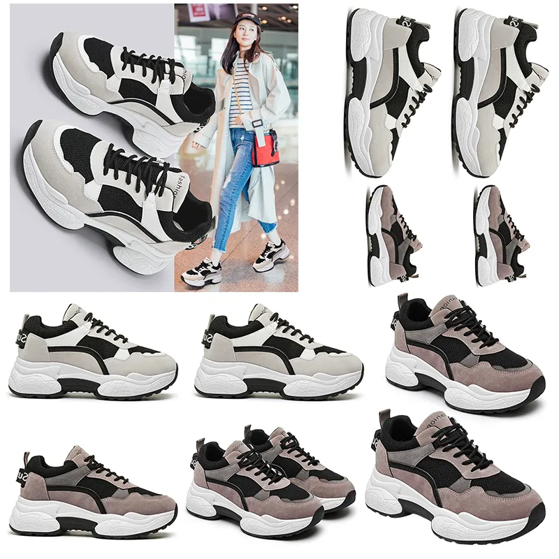 scarpe da corsa classiche da donna alla moda triple grigio nero browm maglia bianca comode sneakers da ginnastica traspiranti firmate taglia 35-40