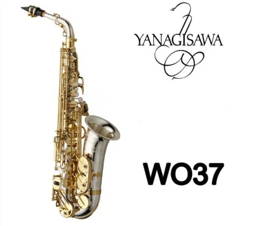 العلامة التجارية الأصلية الجديدة YANAGISAWA A-WO37 ألتو ساكسفون نيكل مطلي مفتاح ذهبي محترف YANAGISAWA سوبر بلاي ساكس بوق مع حافظة