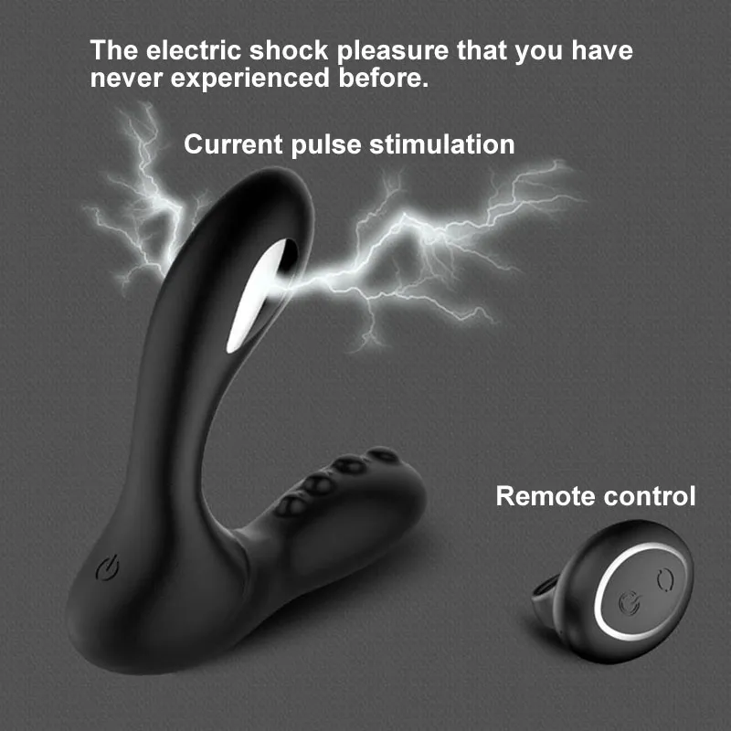 Electric Shock Male Prostate Massager Vibrator Remote Control Anal Vibrator Butt Plug Male Masturbator Adult Sex Toys For Men Y190711