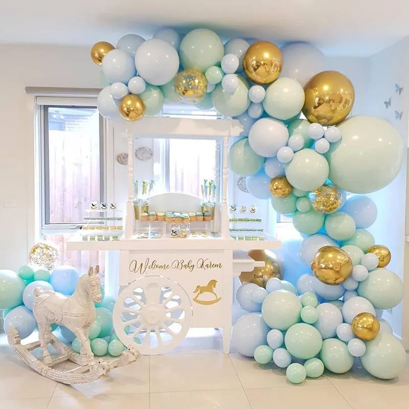 124 Stück DIY Ballongirlande Macaron Mint Pastell Luftballons Partydekoration Geburtstag Hochzeit Babyparty Jubiläum Partyzubehör