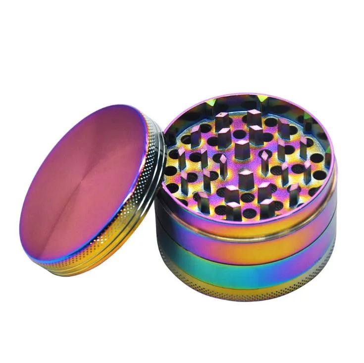 Colourful Ice Blue Metal Smoke Grinder Aluminum Alloy Grinder Diameter 63 MM4 Layer