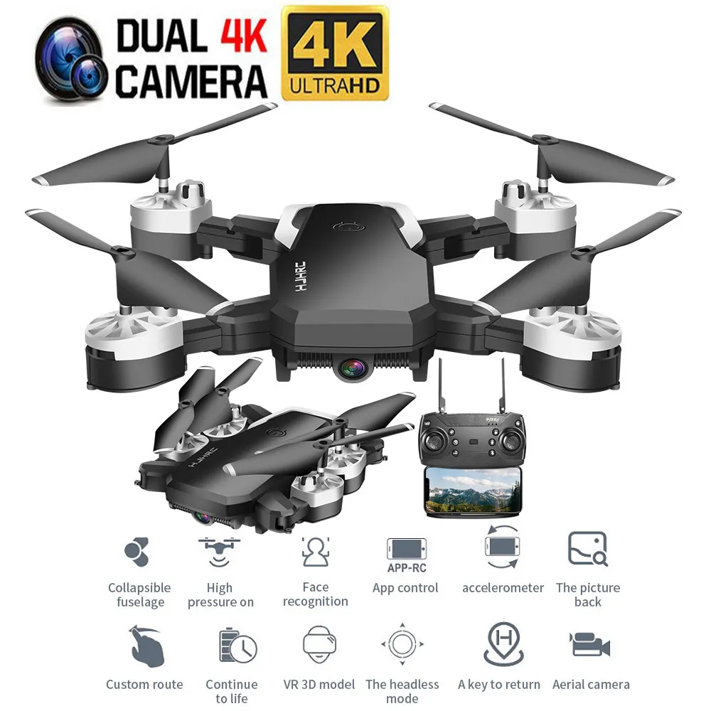 Drone Caméra Drone Télécommande Quadricoptère Pliant 4K Longue Endurance Drone Aérien HD à Hauteur Fixe