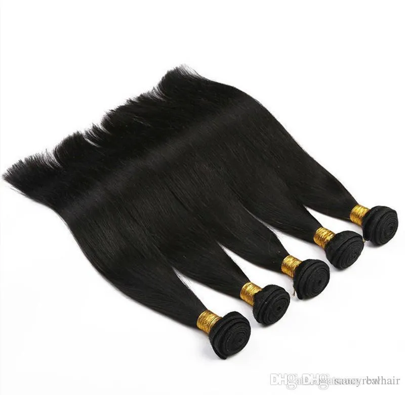 cheveux vierges brésiliens non transformés cheveux remy humains extensions droites faisceaux de tissage sans trame