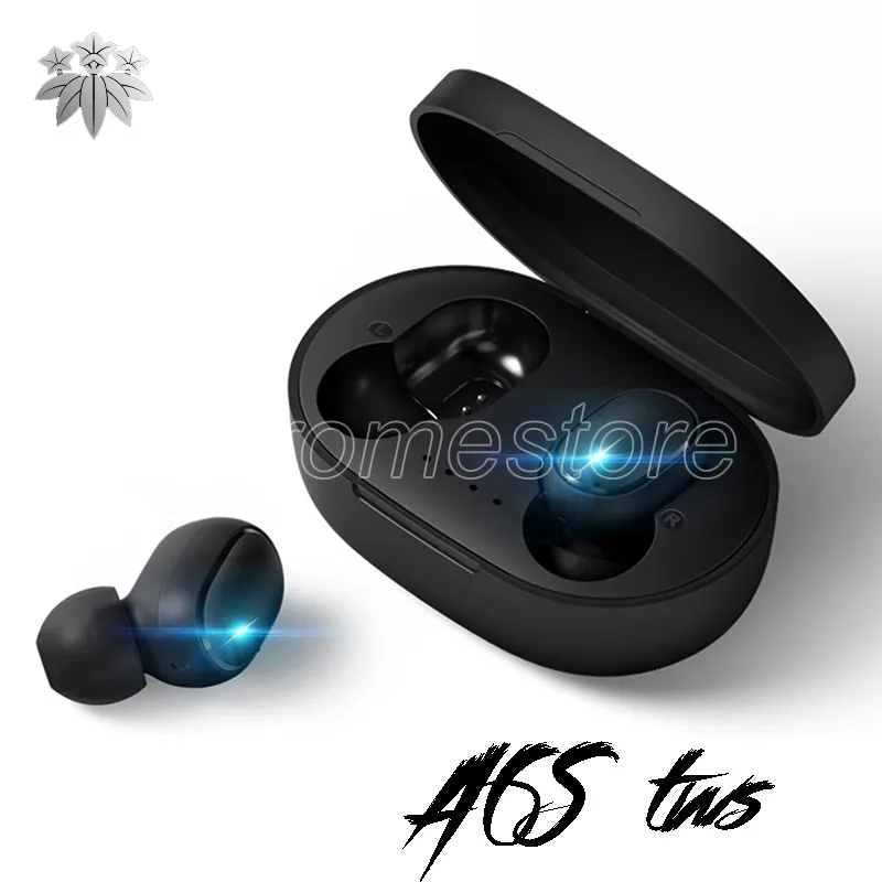 A6S TWS 무선 블루투스 이어폰 흑인 음악 스포츠는 삼성 소니 이어폰을 소음 경우 충전 취소 헤드폰을 헤드셋