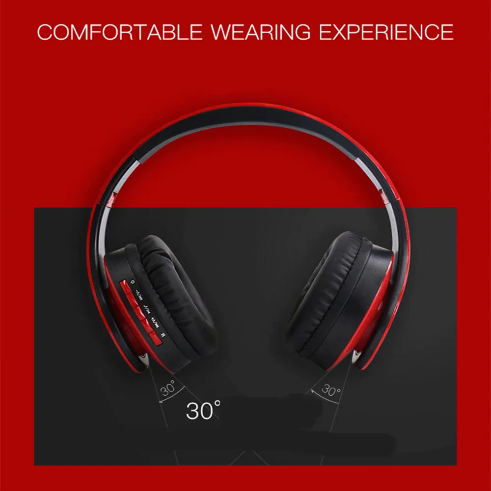 SN-P13 Écouteurs Bluetooth Over Ear Hi-Fi Stéréo Casque sans fil Pliable Soft Memory-Protein Earmuffs Micro intégré et mode filaire