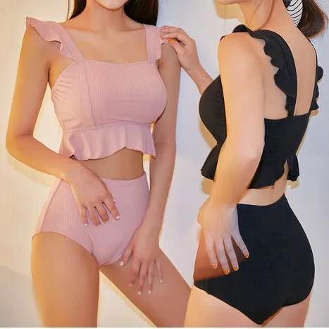 Sexy Bikini Size Chest Gathered High Waist Split Korean Swimsuit Female  Belly Cover Hot Spring Swimsuit Manufacturer From Dzx1216, $8.95