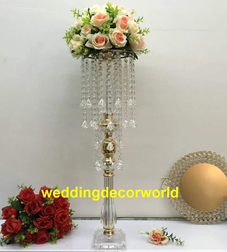 Não Flor Falsa) Bola com Suporte De Acrílico de Cristal Do Casamento Centrais de Mesa de Evento Vaso de Flores de Rua Caminho de Chumbo Lider ...