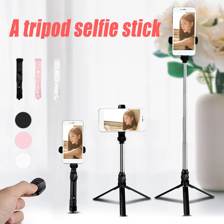 XT10 Selfie Stick Bluetooth Mini Treppiede Autoritratto palmare allungabile con otturatore remoto Bluetooth per iPhone 14 13 Pro Max Cellulare Tablet in confezione al dettaglio