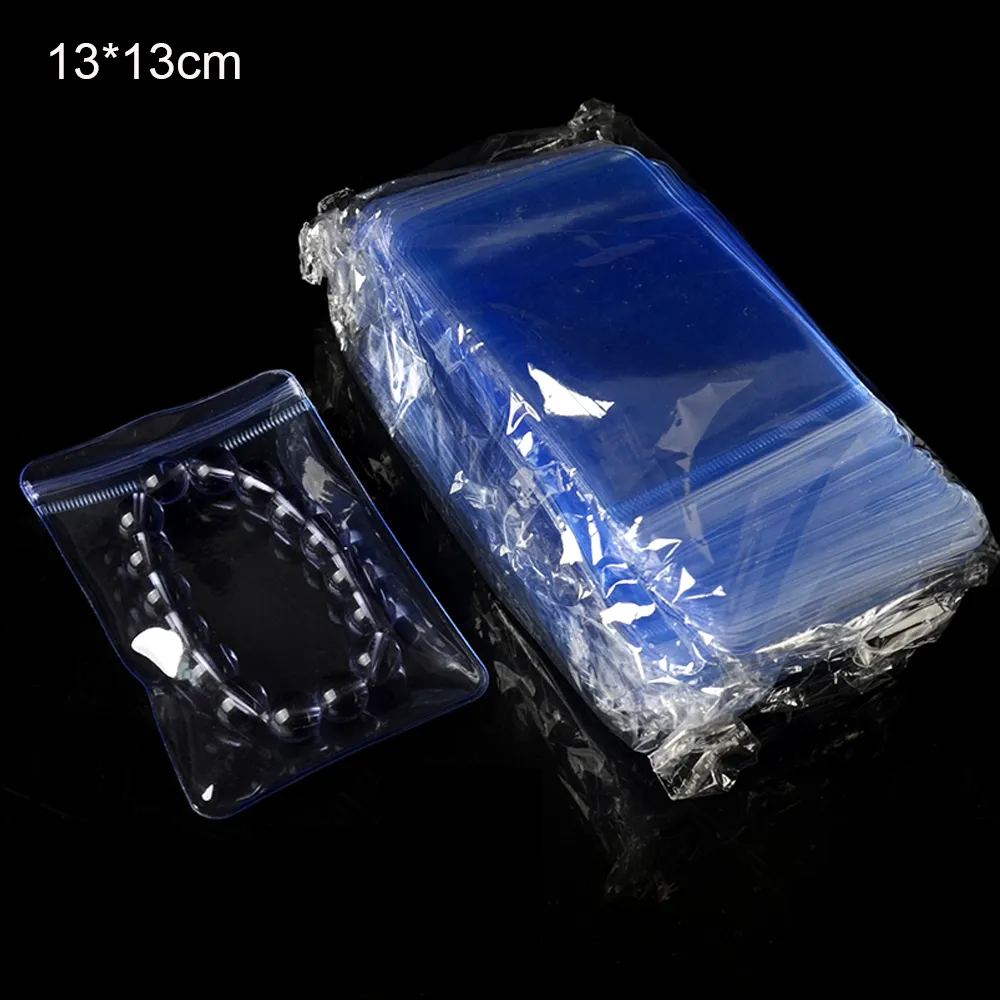 13 * 13 cm 50 Adet Şeffaf Kavrama Mühür Takı Anti-Oksidasyon Ambalaj Kılıfı Temizle PVC Zip Kilit Parti Favor Hediye Sarma Mücevherat Paketi Çanta