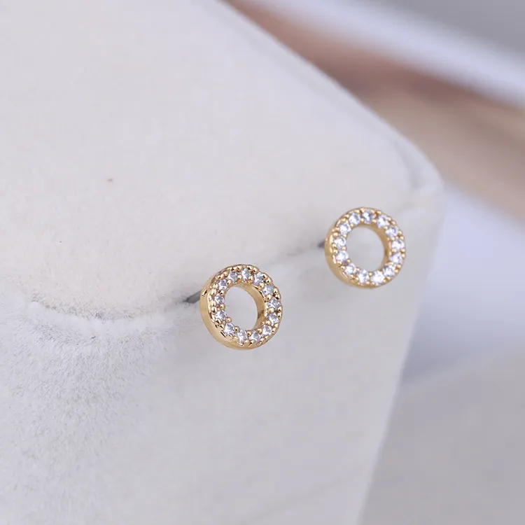 Fashion-diamond wedding earring 18K gold plated brass material fine jewelry for Women girls For Lover Accessories Bijoux PS6748