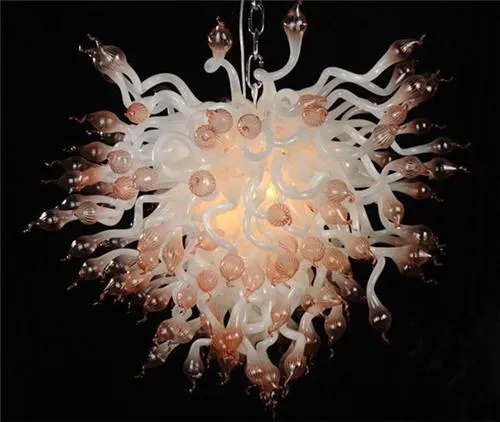 Vintage Art Murano Chandelier 100% Lámparas colgantes de vidrio transparente soplado a mano Bien diseñado Luz LED personalizada, LR1112