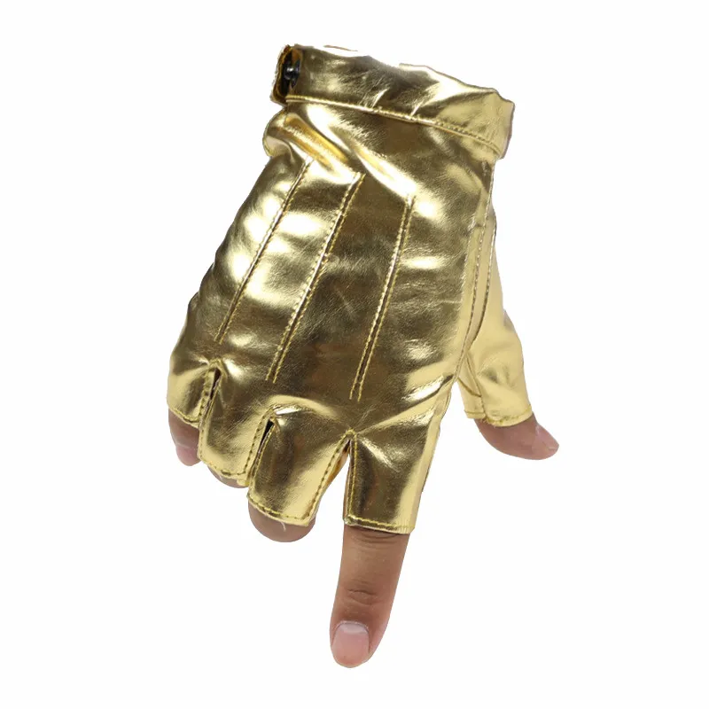 Mode-männlich Coole Lederhandschuhe Fingerloser Handschuh für Tanzparty Halbfinger Sport Fitness Luvas Kostenloser Versand