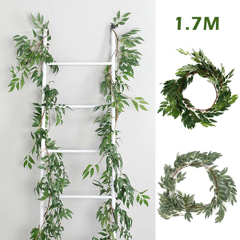 1,7 M Sztuczny Bluszcz Liść Garland Rośliny winorośli Fałszywe Kwiaty Kwiaty Home Decor Plastikowy Sztuczny Kwiat Rattan Evergreen