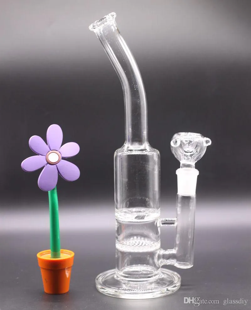 11.5 inch Dab Rig Glass Hookahs Water Pipes 18mm Female Honeycomb Perc Bongs Heady Mini Wax Oil Rigs Bubbler Beaker
