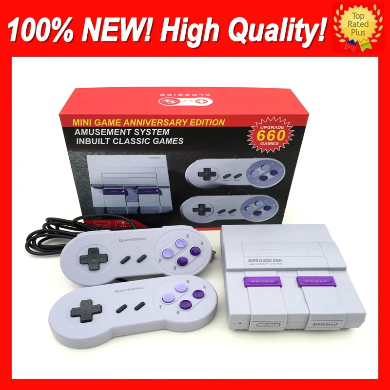 Super Famicom Mini 660 NES SNES SFC TV Console de jeu vidéo portable 2018 Nouveau système de divertissement Console de jeux Anglais Retail Box 100% Nouveau