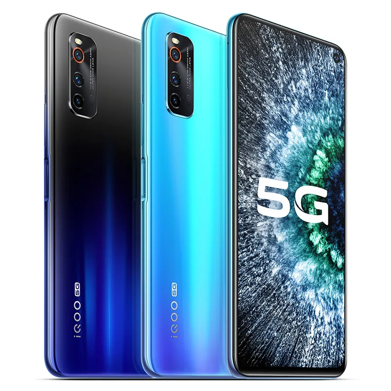 オリジナルのvivo IQoo Neo 3 5g携帯電話8GB RAM 128GB 256GB ROM Snapdragon 865オクタコアAndroid 6.57 "全画面48mp AI NFC 4500mah Wake Face ID指紋携帯電話