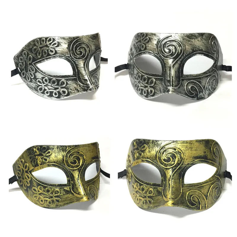 Maschere veneziane retrò in oro e argento Gladiatore romano Maschera per feste di Halloween Uomo Donna Bambini Mardi Gras Masquerade Mask