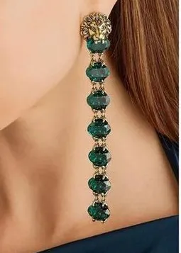 Więcej Kolor Crystal Jewelry Storne 925 Silver Diamond Lion Head's Head's Earings (30.72FGF) BG
