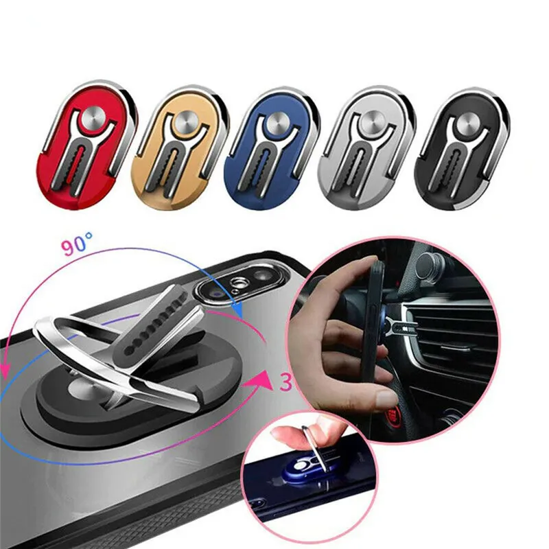 Car Mount Air Vent Grip Multipurpose 2 in 1 Mobile Phone Holder 360 Degree Rotation Stand Rotating Magnetic Finger Ring Phone Holder Bracket