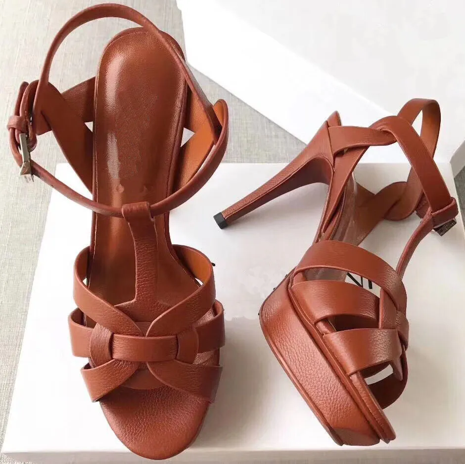 Fashion brand women litchi grain leather sandals designer shoes woman heel lady female dress shoes sapatos femininos zapatos mujer sandalias