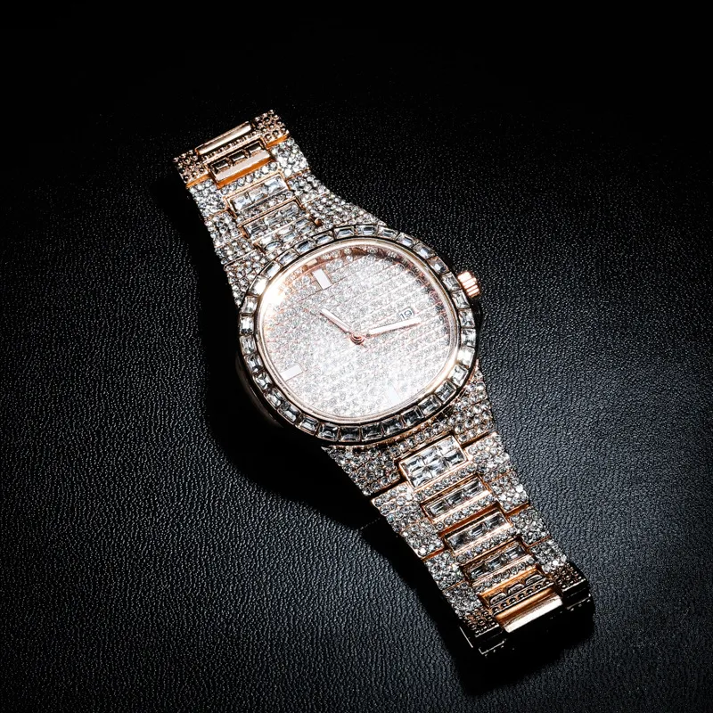 Mens silver on sale bling watches