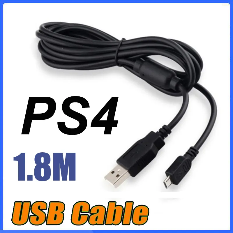 Cable Cargador para Mando PS4 Cable Dualshock 4 Negro 1.8 Metros