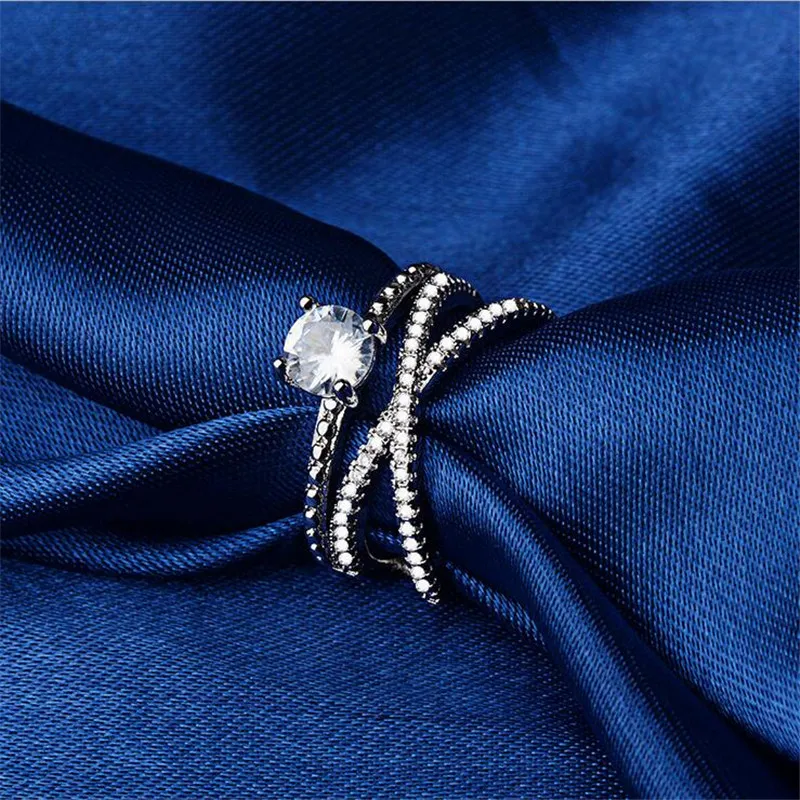 DHgate.com:925 Sterling Silver Diamond Ring, Infinity Cross