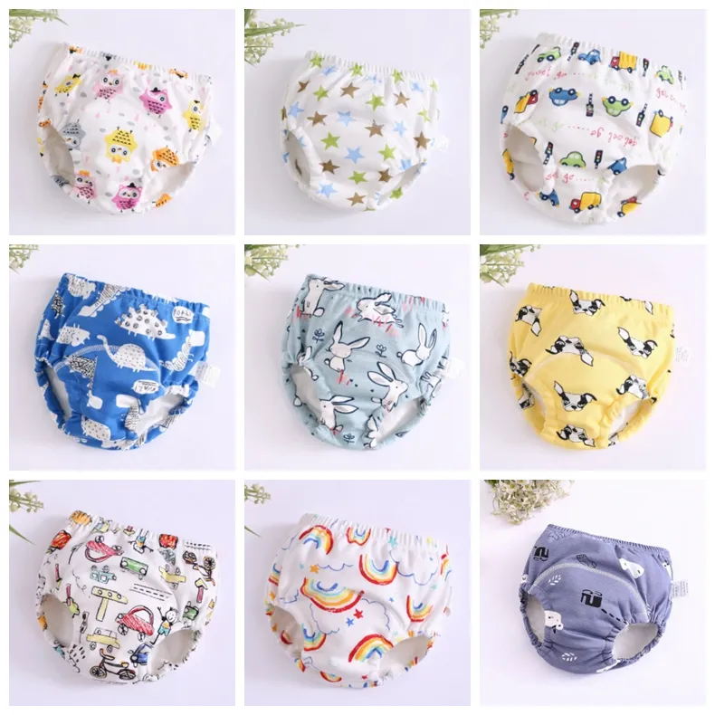 Baby Diapers 6 Layers Newborn Training Pants Reusable Infant Diaper Covers Cartoon Baby Toddler Shorts Nappies Cloth 25 Designs DHW3300