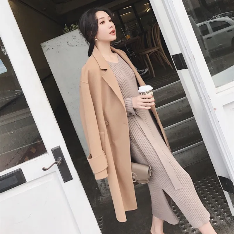 Wholesale-Korean Fashion Sweater Dress Women Knitted Sweaters Dresses Elegant Women High Waist Sweater Dress Plus Size Vestidos De Fiesta