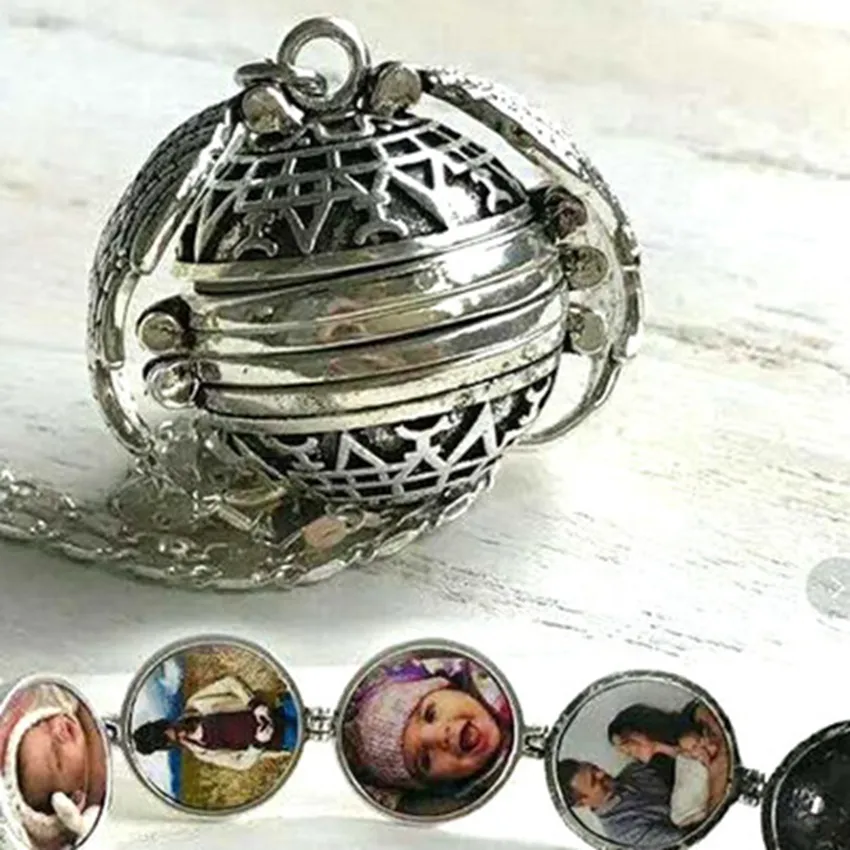 Magic Photo hanger Memory Floating Locket ketting Verzamelde Angel Wings Flash Box Fashion Album Box Kettingen ZZA346